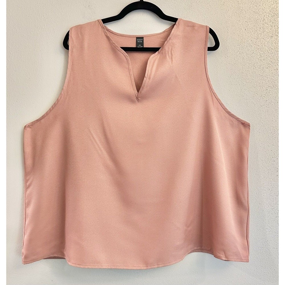 EMERY ROSE Tank Top Women's 4XL Mauve‎ Sleeveless Round Neck